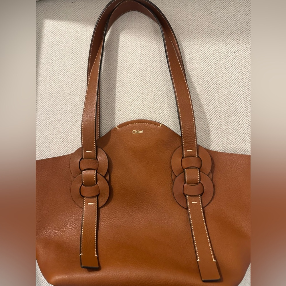 Rare! Chloe Darryl Rich Brown Leather Tote - Picture 9 of 16